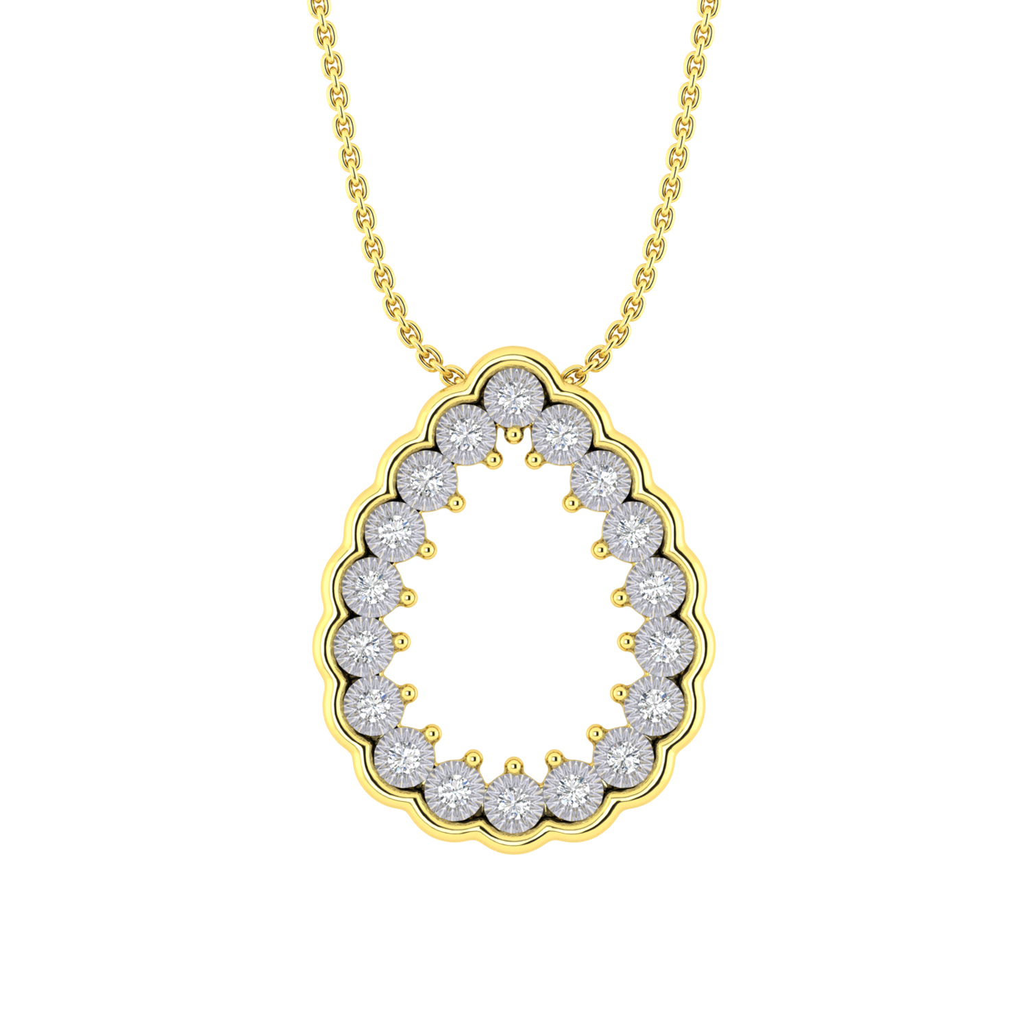 LADIES NECKLACE 0.20CT ROUND DIAMOND 10K YELLOW GOLD 1 LADIES NECKLACE 0.20CT ROUND DIAMOND 10K YELLOW GOLD - Image 1