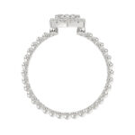 Ladies Halo Ring 0.10Ct Heart Shape Round Diamond Sterling Silver White - Image 2