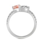 ETERNAL BLUSH COLLECTION 14K WHITE/ROSE GOLD 2.00CT ROUND/PINK PEAR DIAMOND LADIES RING (CENTER STONE PINK PEAR DIAMOND 3/4CT) - Image 3
