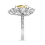 14K WHITE GOLD 4 1/2CT ROUND/PEAR/MARQUISE DIAMOND LADIES RING (CENTER STONE YELLOW PEAR DIAMOND 2.00CT) - Image 3