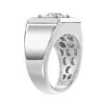 MEN'S RING 2CT ROUND DIAMOND 14K WHITE GOLD (CENTER STONE ROUND DIAMOND 2CT ) - Image 3