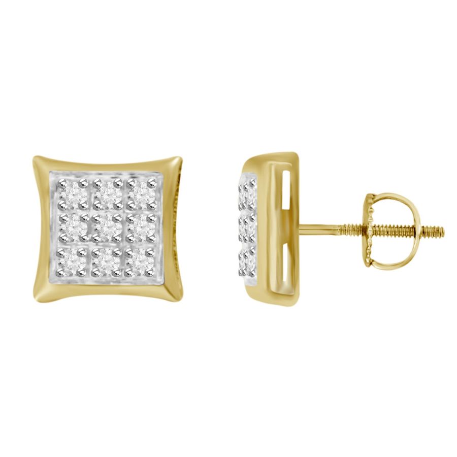 MEN'S YUVA KITE EARRINGS 0.05CT ROUND DIAMOND 10K YELLOW GOLD 1 MEN'S YUVA KITE EARRINGS 0.05CT ROUND DIAMOND 10K YELLOW GOLD - Image 1