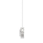 LADIES SOLITAIRE PENDANT 1CT OVAL DIAMOND 14K WHITE GOLD WITH CHAIN - Image 2