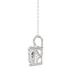 LADIES SOLITAIRE PENDANT WITH CHAIN 3CT HEART DIAMOND 14K WHITE GOLD - Image 2