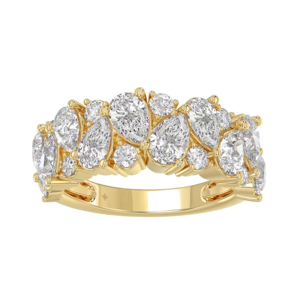 10K YELLOW GOLD 3.00CT ROUND/PEAR DIAMOND LADIES RING 1 10K YELLOW GOLD 3.00CT ROUND/PEAR DIAMOND LADIES RING - Image 1