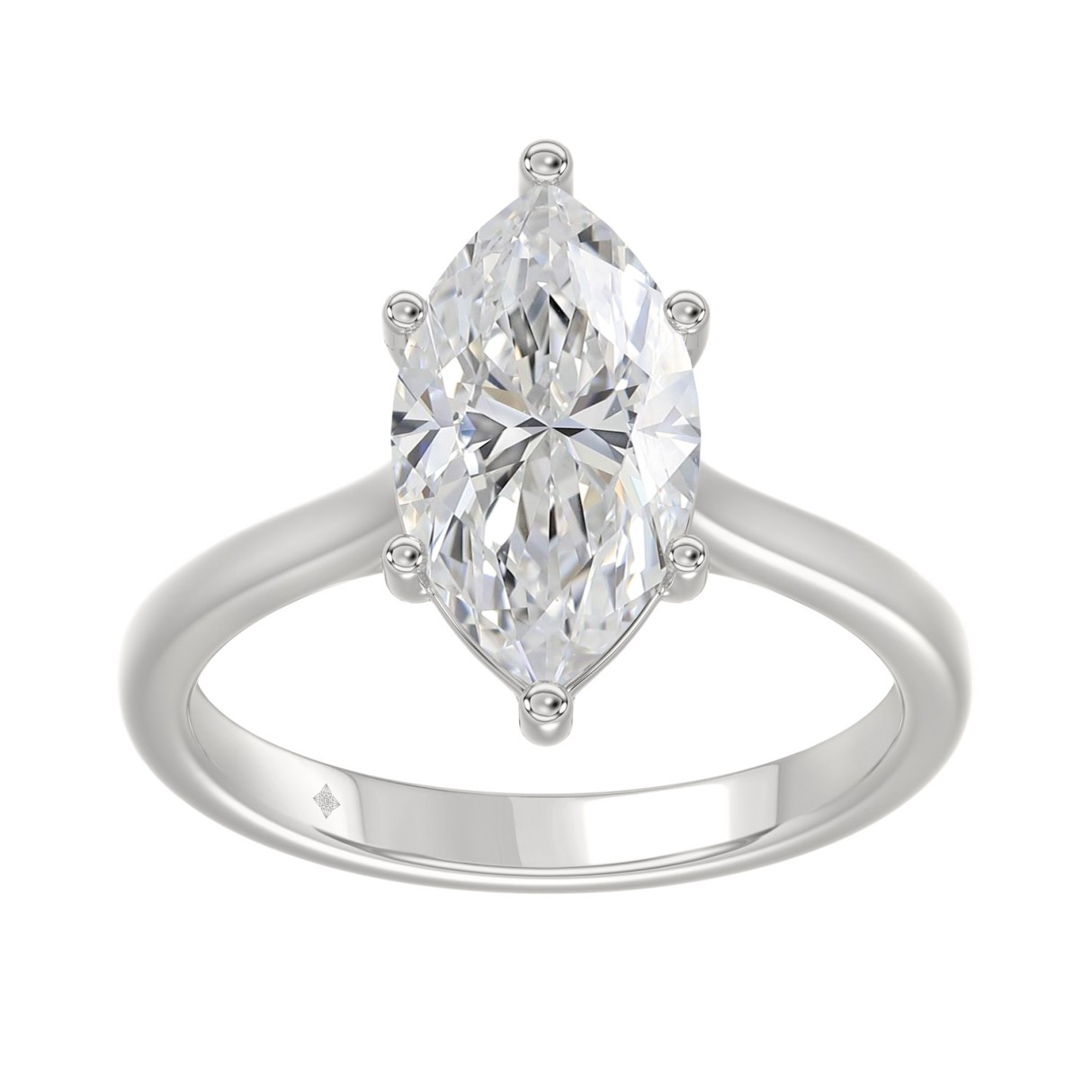 14K WHITE GOLD 1 1/2CT MARQUISE DIAMOND SOLITAIRE RING 1 14K WHITE GOLD 1 1/2CT MARQUISE DIAMOND SOLITAIRE RING - Image 1