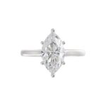 14K WHITE GOLD 1 1/2CT MARQUISE DIAMOND SOLITAIRE RING - Image 5