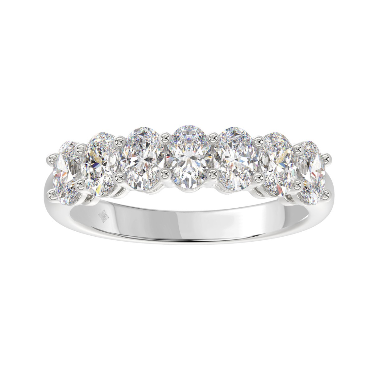 14K WHITE GOLD 1 1/2CT OVAL DIAMOND LADIES BAND 1 14K WHITE GOLD 1 1/2CT OVAL DIAMOND LADIES BAND - Image 1
