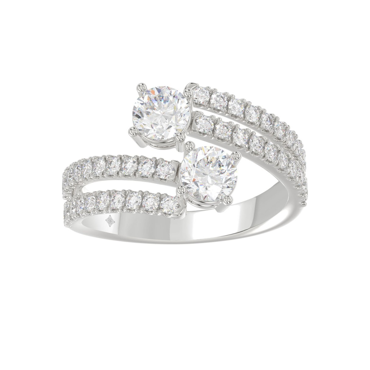 14K WHITE GOLD 1 1/2CT ROUND DIAMOND LADIES RING (CENTER STONE ROUND DIAMOND 2CT) 1 14K WHITE GOLD 1 1/2CT ROUND DIAMOND LADIES RING (CENTER STONE ROUND DIAMOND 2CT) - Image 1