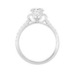 14K WHITE GOLD 1 1/2CT ROUND/OVAL DIAMOND LADIES BRIDAL SET (CENTER STONE OVAL DIAMOND 1CT) - Image 2