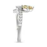 14K WHITE GOLD 1 3/4CT ROUND/PEAR/YELLOW PEAR DIAMOND LADIES RING (CENTER STONE PEAR DIAMOND 1CT) - Image 4