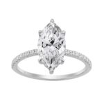 14K WHITE GOLD 2 1/4CT MARQUISE/ROUND DIAMOND LADIES RING (CENTER STONE MARQUISE DIAMOND 2CT)