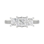 14K WHITE GOLD 2 1/6CT PRINCESS DIAMOND LADIES RING (CENTER STONE PRINCESS DIAMOND 1CT) - Image 5