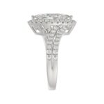 14K WHITE GOLD 2 3/4CT ROUND/MARQUISE DIAMOND LADIES RING (CENTER STONE MARQUISE DIAMOND 2CT) - Image 4