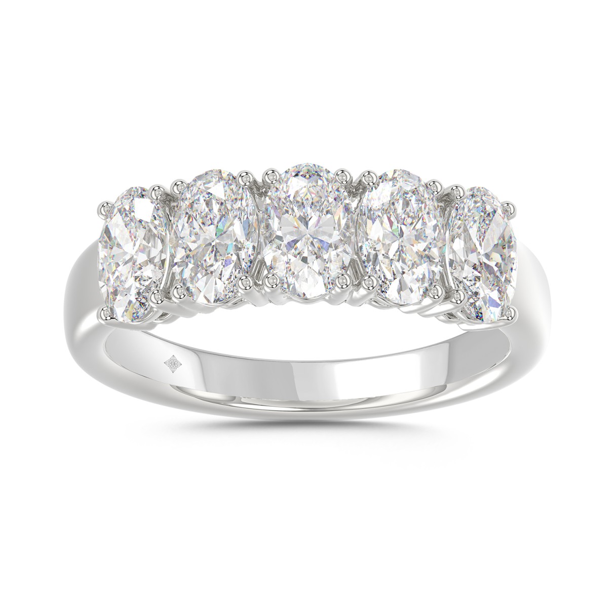 14K WHITE GOLD 2.00CT OVAL DIAMOND LADIES BAND 1 14K WHITE GOLD 2.00CT OVAL DIAMOND LADIES BAND - Image 1