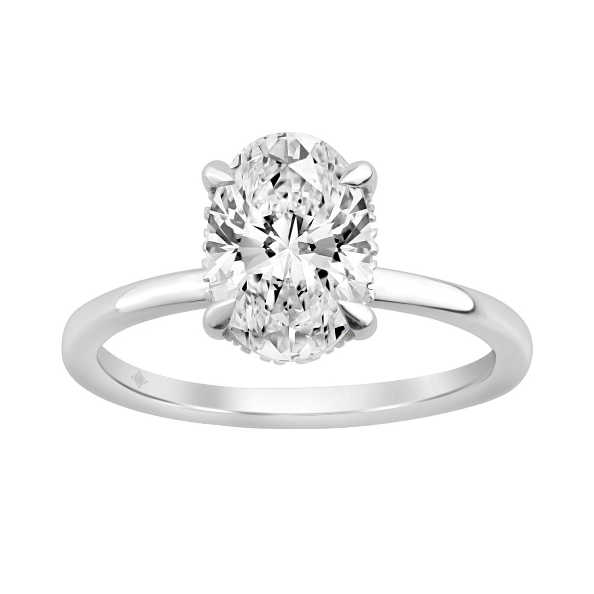 14K WHITE GOLD 2.00CT OVAL/ROUND DIAMOND LADIES RING (CENTER STONE OVAL DIAMOND 2CT) 1 14K WHITE GOLD 2.00CT OVAL/ROUND DIAMOND LADIES RING (CENTER STONE OVAL DIAMOND 2CT) - Image 1