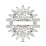 14K WHITE GOLD 2CT ROUND/MARQUISE DIAMOND LADIES WRAP RING - Image 3