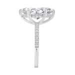 14K WHITE GOLD 3 1/2CT MARQUISE/ROUND DIAMOND LADIES RING (CENTER STONE MARQUISE DIAMOND 3CT) - Image 3