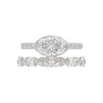 14K WHITE GOLD 3 1/2CT ROUND/MARQUISE DIAMOND LADIES BRIDAL SET (CENTER STONE MARQUISE DIAMOND 2.00CT) - Image 5