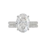 14K WHITE GOLD 3 1/2CT ROUND/PRINCESS DIAMOND LADIES BRIDAL SET (CENTER STONE PRINCESS DIAMOND 3.00CT) - Image 5