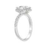 14K WHITE GOLD 4 1/2CT ROUND/CUSHION DIAMOND LADIES RING (CENTER STONE CUSHION DIAMOND 4CT & Color F-G Clarity VS1/VS2) - Image 3