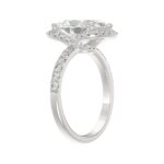 14K WHITE GOLD 4 1/2CT ROUND/OVAL DIAMOND LADIES RING (CENTER STONE OVAL DIAMOND 4.00CT & Color F-G Clarity VS1/VS2) - Image 3
