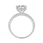 14K WHITE GOLD 4 3/4CT ROUND/OVAL DIAMOND LADIES RING (CENTER STONE OVAL DIAMOND 4CT) - Image 2