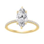 14K YELLOW GOLD 1 3/4CT MARQUISE/ROUND DIAMOND LADIES RING (CENTER STONE MARQUISE DIAMOND 1 1/2CT)