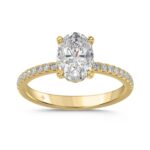 14K YELLOW GOLD 1 3/4CT ROUND/OVAL DIAMOND LADIES RING (CENTER STONE OVAL DIAMOND 1 1/2CT)