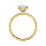 14K YELLOW GOLD 1 3/4CT ROUND/PEAR DIAMOND LADIES RING (CENTER STONE PEAR DIAMOND 1 1/2CT) - Image 2