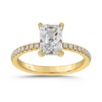 14K YELLOW GOLD 1 3/4CT ROUND/RADIANT DIAMOND LADIES RING (CENTER STONE RADIANT DIAMOND 1 1/2CT)