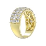 14K YELLOW GOLD 2 1/2CT ROUND/EMERALD DIAMOND LADIES BAND - Image 3