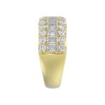 14K YELLOW GOLD 2 1/2CT ROUND/EMERALD DIAMOND LADIES BAND - Image 4