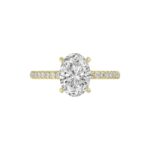 14K YELLOW GOLD 2 1/5CT ROUND/OVAL DIAMOND LADIES RING (CENTER STONE OVAL DIAMOND 2CT) - Image 5