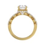 14K YELLOW GOLD 2 3/4CT ROUND/OVAL/PEAR DIAMOND LADIES RING (CENTER STONE OVAL DIAMOND 2CT) - Image 2