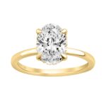 14K YELLOW GOLD 2.00CT OVAL/ROUND DIAMOND LADIES RING (CENTER STONE OVAL DIAMOND 2CT)