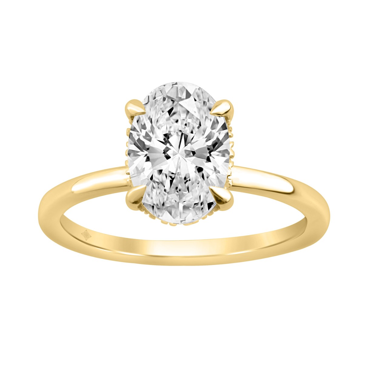 14K YELLOW GOLD 2.00CT OVAL/ROUND DIAMOND LADIES RING (CENTER STONE OVAL DIAMOND 2CT) 1 14K YELLOW GOLD 2.00CT OVAL/ROUND DIAMOND LADIES RING (CENTER STONE OVAL DIAMOND 2CT) - Image 1