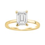 14K YELLOW GOLD 2.00CT ROUND/EMERALD DIAMOND LADIES RING (CENTER STONE EMERALD DIAMOND 2CT)