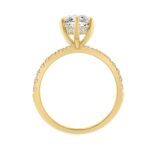 14K YELLOW GOLD 3 1/2CT MARQUISE/ROUND DIAMOND LADIES RING (CENTER STONE MARQUISE DIAMOND 3CT) - Image 2