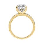 14K YELLOW GOLD 3 1/2CT ROUND DIAMOND LADIES RING (CENTER STONE ROUND DIAMOND 3CT) - Image 2