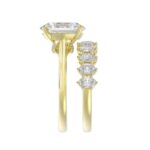 14K YELLOW GOLD 4 1/2CT ROUND/OVAL DIAMOND LADIES BRIDAL SET (CENTER STONE OVAL DIAMOND 3.00CT) - Image 4