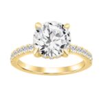 14K YELLOW GOLD 4 3/4CT ROUND DIAMOND LADIES RING (CENTER STONE ROUND DIAMOND 4.00CT)