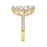 14K YELLOW GOLD 6.00CT MARQUISE/ROUND DIAMOND LADIES RING (CENTER STONE MARQUISE DIAMOND 5CT) - Image 3