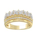 14K Yellow Gold Ladies Fashion Ring with 1.00 CT Round & Marquise Diamonds