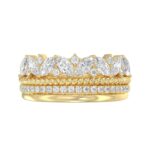 14K Yellow Gold Ladies Fashion Ring with 1.00 CT Round & Marquise Diamonds - Image 5