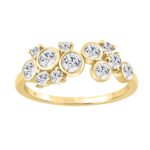 Classic 10K Yellow Gold  Round Lab Grown Diamond Ladies Fashion  Ring 3/4Ct (Color F-G -Clarity Vs1/Vs2)