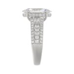 Classic 14K White Gold Ladies Diamond Ring  4.00CT Round Oval & Baguette Diamonds with 3.00CT  Oval  Center stone (Color F-G -Clarity VS1/VS2) - Image 3