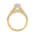 Classic 14K Yellow Gold Ladies Diamond Ring  4.00CT Round Oval & Baguette Diamonds with 3.00CT Oval  Center stone (Color F-G -Clarity VS1/VS2) - Image 2