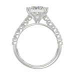 Ladies 14K White Gold Ladies Elegance- Bridal Set  3 1/3CT Round & Radiant Diamond 3.00CT Radiant Center stone (Color F-G -Clarity VS1/VS2) - Image 2
