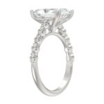 Ladies 14K White Gold Ladies Elegance- Bridal Set  3 1/3CT Round & Radiant Diamond 3.00CT Radiant Center stone (Color F-G -Clarity VS1/VS2) - Image 3